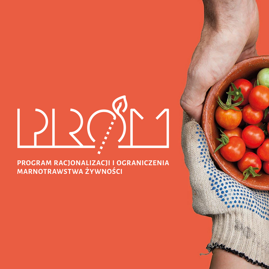logo PROM ze zdjęciem świeżych pomidorów